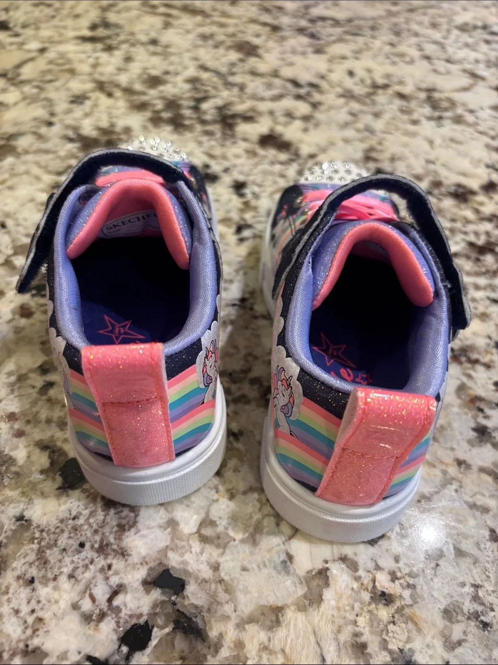 Skechers Twinkle-Toes Unicorn Sneakers in Purple & Pink